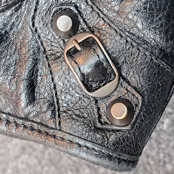 Balenciaga Le City Mini Crinkled Lambskin Leather Handbag - ACCEPTING OF… - Picture 9 of 13